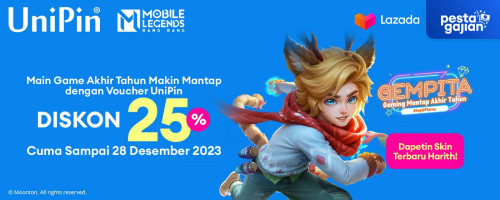 Promo Diskon 25% Voucher UniPin di Pesta Gajian Lazada Desember 2023